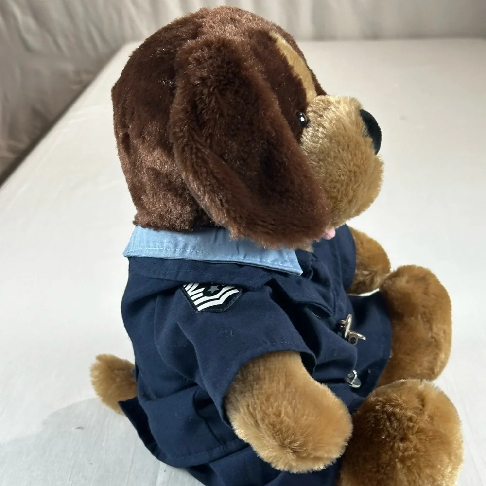 Build A Bear Workshop Dog Plush in USA Airforce Uniform SZ 15”